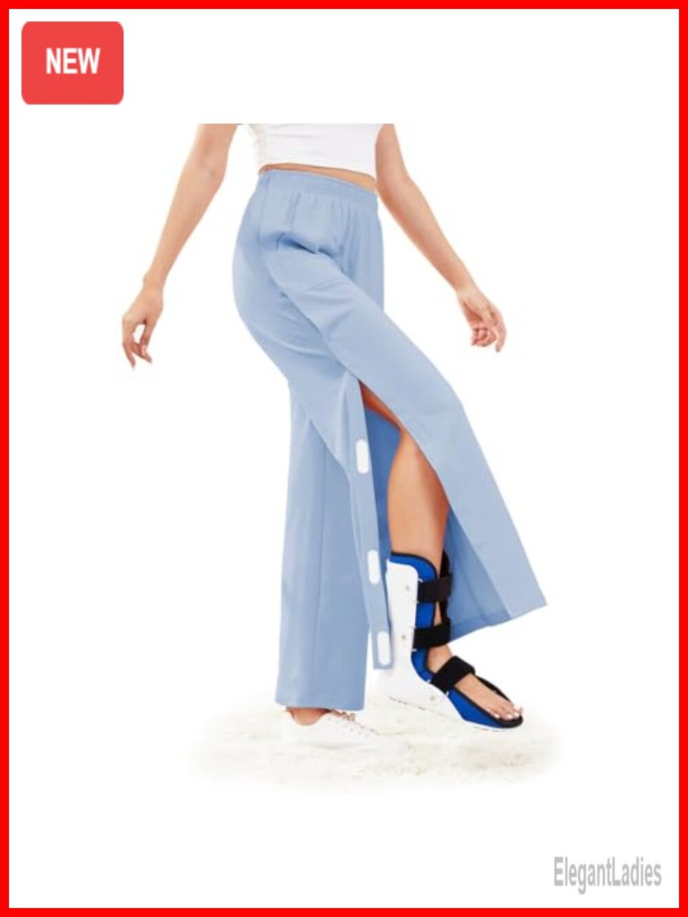 Tear Away Pants Post Surgery Wide Leg with Pockets Cotton Blend Hook & Loop